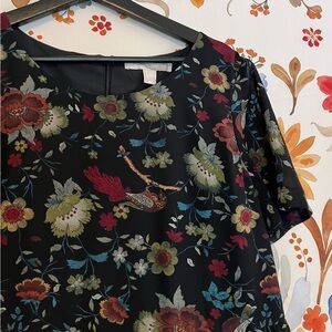 Dark Floral Women’s L Whimsigoth Witchy Academia Teacher Office Short Fall Dress